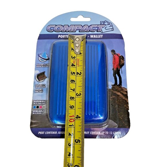 Compact Protection Aluminum Wallet Blue Identity Theft Protection - Picture 3 of 4